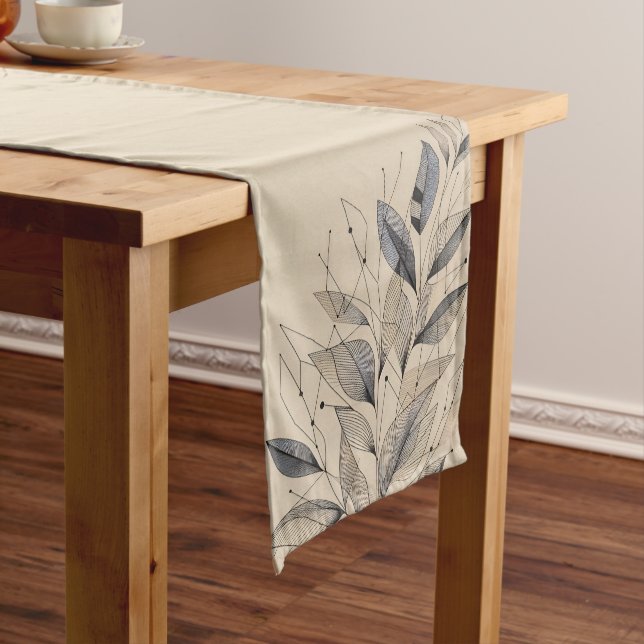 Minimalist Leafy Elegance Table Runner – Neutral B (In Situ)