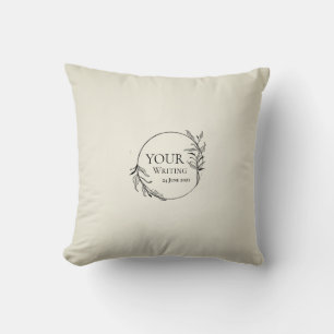Minimalist  Leafy  Frame custom Text Throw Pillow