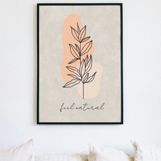 minimalist leaves line art abstract poster (Creator Uploaded)