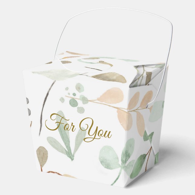 Minimalist Leaves Pattern Favor Box (Front)