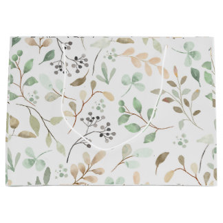 Minimalist Leaves Pattern Gift Bag