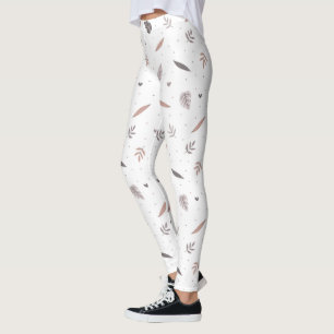 Minimalist Leaves Pattern Leggings