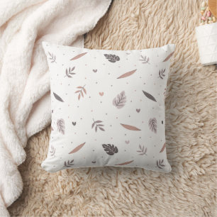 Minimalist Leaves Pattern Throw Pillow