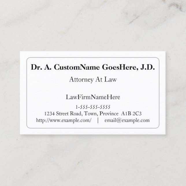 Minimalist, Legal Professional Business Card (Front)