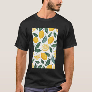 Minimalist Lemon Fruit Pattern Art T-Shirt