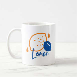 Minimalist Lemon Line Art – Modern Citrus Fruit Coffee Mug