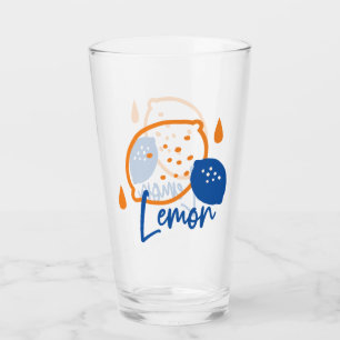 Minimalist Lemon Line Art – Modern Citrus Fruit Glass