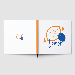 Minimalist Lemon Line Art – Modern Citrus Fruit Guest Book