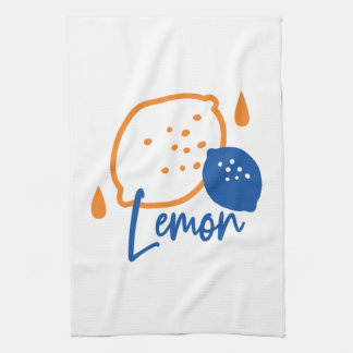 Minimalist Lemon Line Art – Modern Citrus Fruit Kitchen Towel