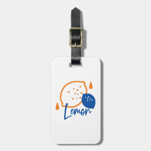 Minimalist Lemon Line Art – Modern Citrus Fruit Luggage Tag
