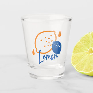 Minimalist Lemon Line Art – Modern Citrus Fruit Shot Glass