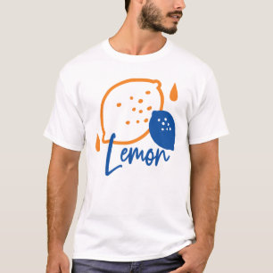 Minimalist Lemon Line Art – Modern Citrus Fruit T-Shirt