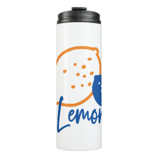 Minimalist Lemon Line Art – Modern Citrus Fruit Thermal Tumbler