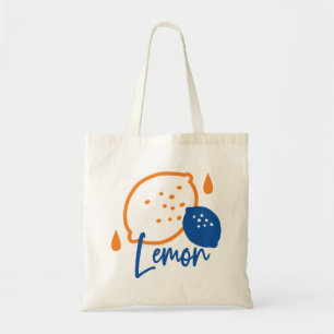Minimalist Lemon Line Art – Modern Citrus Fruit Tote Bag