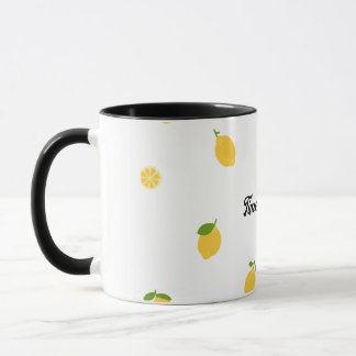 Minimalist Lemon Pattern Ceramic Mug