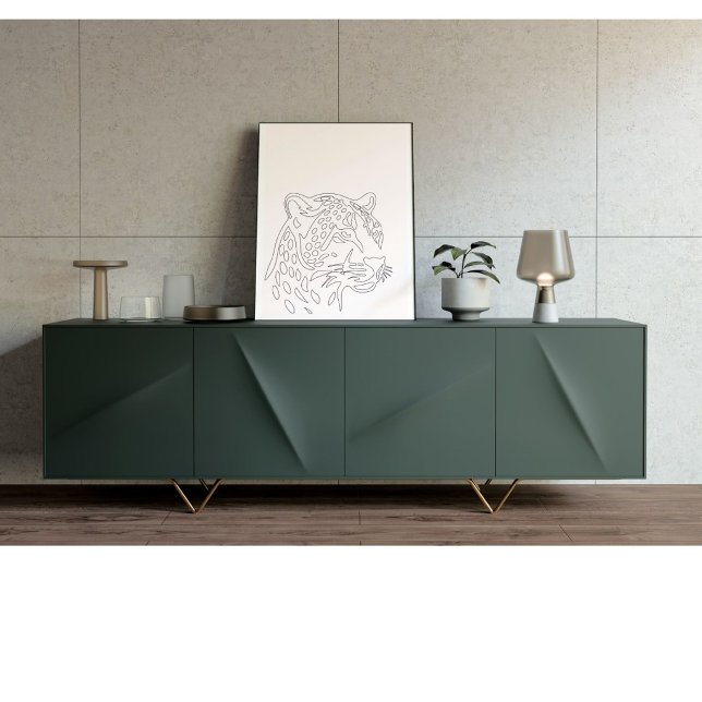 Minimalist Leopard Line Art Wall Decor | Modern Ab (Creator Uploaded)