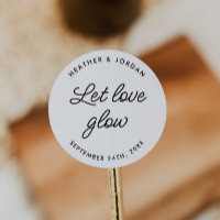 Minimalist Let Love Glow Wedding Candle Favour