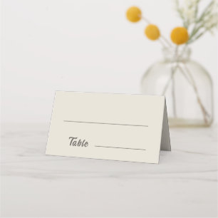 Minimalist Lettering Warm Neutral Blank Table Place Card