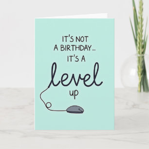 Minimalist Level Up Birthday Card