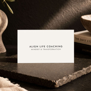 Minimalist Life Coach Modern Ivory Business Card