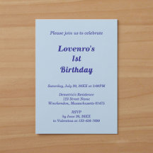 Minimalist Light Blue Kids Birthday Invitation