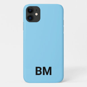 Minimalist Light Blue Monogram Initials Phone Case
