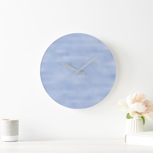 Minimalist light blue sky abstract pattern cute large clock (Home)