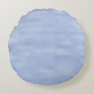 Minimalist light blue sky abstract pattern cute round pillow