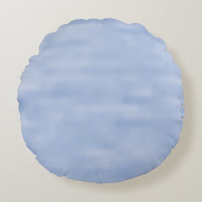 Minimalist light blue sky abstract pattern cute round pillow (Front)
