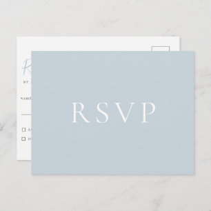 Minimalist Light Blue Wedding RSVP Postcard