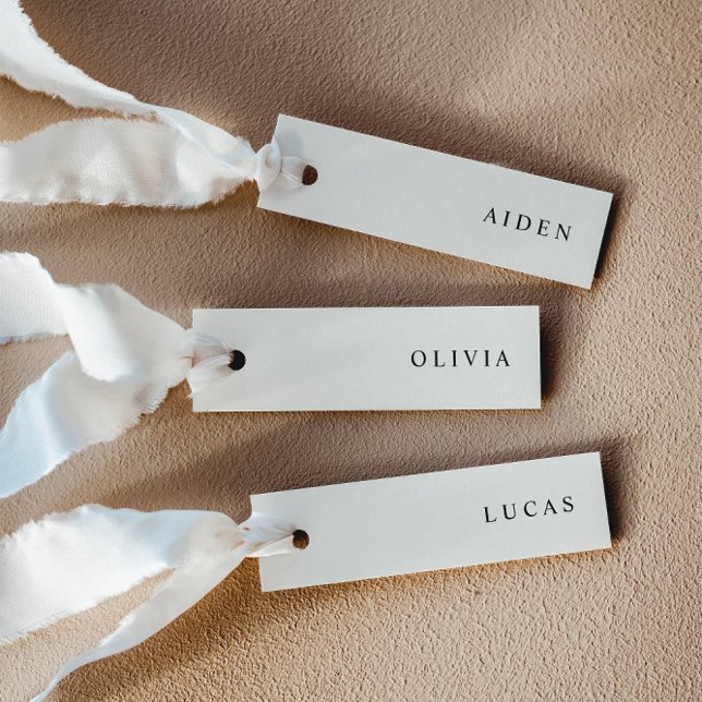 Minimalist Light Cream Wedding Name Place Cards (Creator Uploaded)