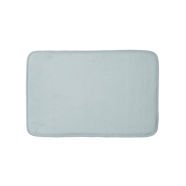 Minimalist light dusty blue solid plain elegant  bath mat (Front)