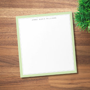 Minimalist Light Green Two Border Name Notepad