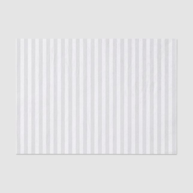 Minimalist Light Grey and White Stripes Tissue Paper (Front)