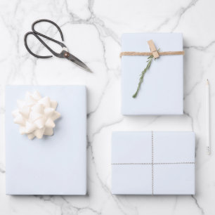 Minimalist light pale blue plain solid modern chic wrapping paper sheet