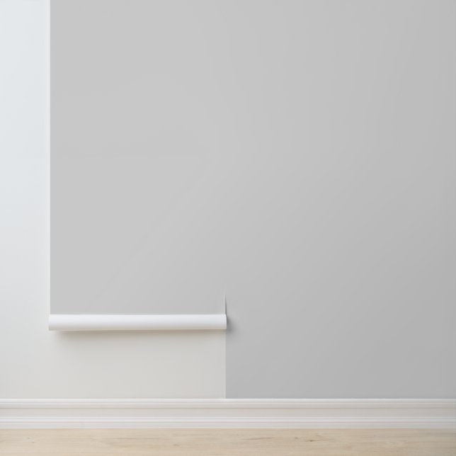 Minimalist light pale grey plain solid modern chic wallpaper (Application)