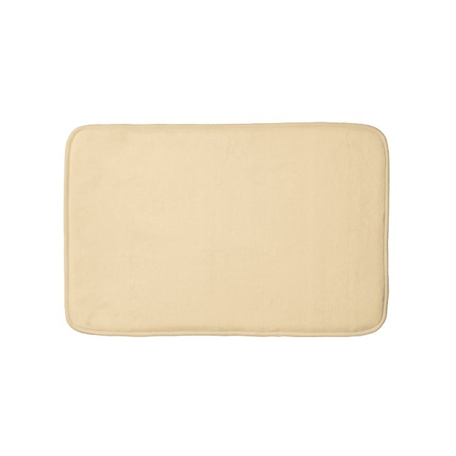 Minimalist light peach pastel solid plain elegant  bath mat (Front)