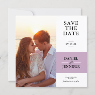 Minimalist Light Purple Photo Save The Date
