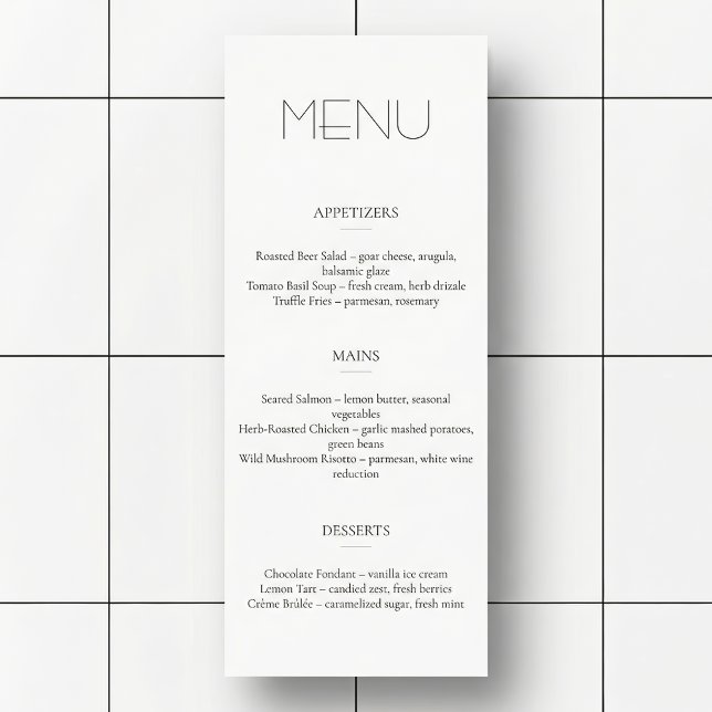Minimalist Light Restaurant Or Wedding Menu (Creator Uploaded)