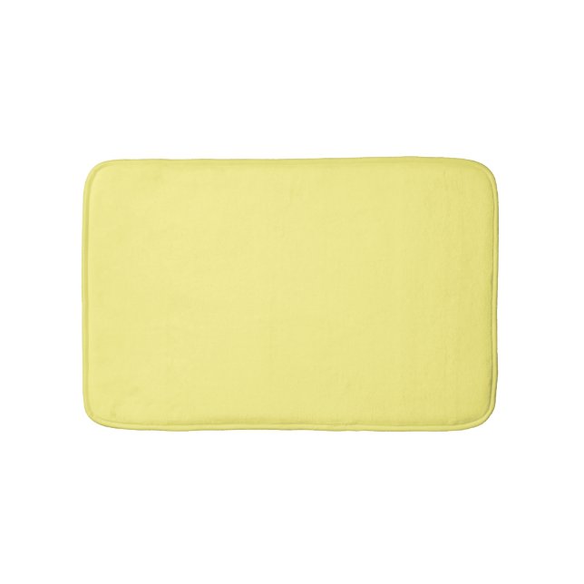 Minimalist light yellow solid elegant modern  bath mat (Front)