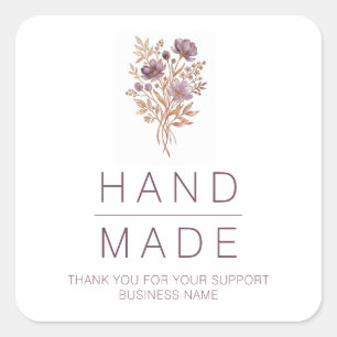 Minimalist Lilac Botanical Thank You Support TMF26 Square Sticker