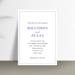 Minimalist Lilac Lavender Border Frame QR Code Invitation