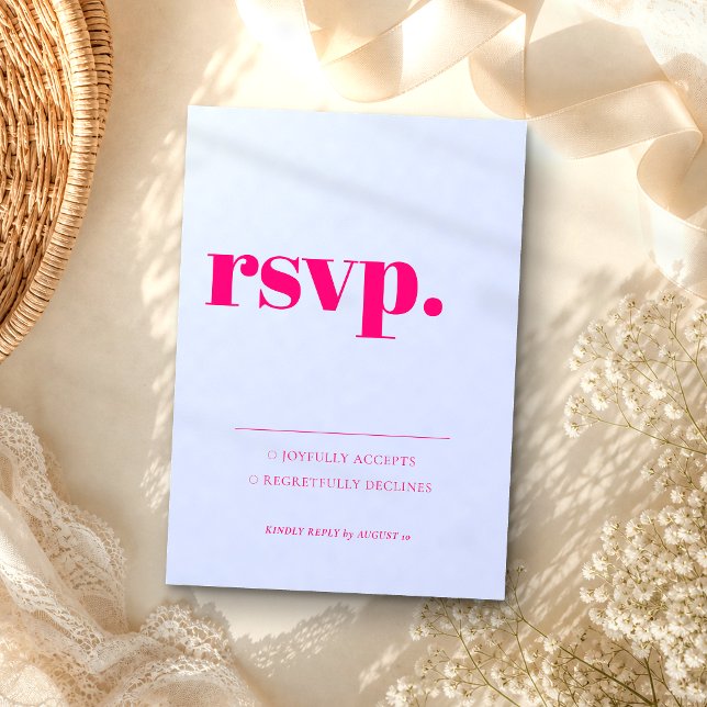 Minimalist Lilac Pink  Simple Kindly Reply RSVP Card (Creator Uploaded)