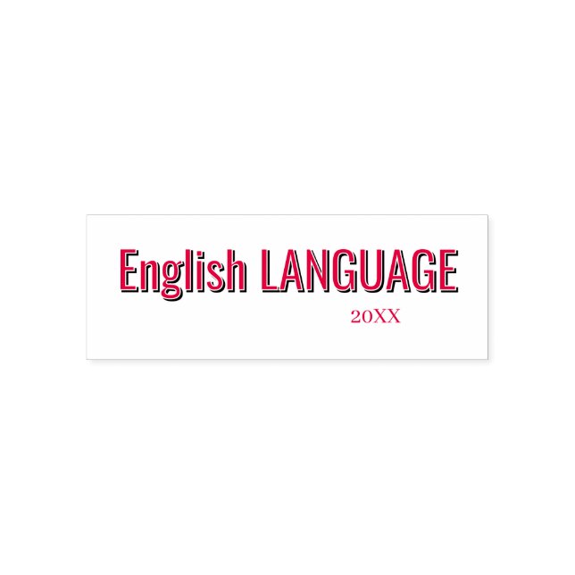 Minimalist Lilac Vertical Text School Subject Self-inking Stamp (Design)