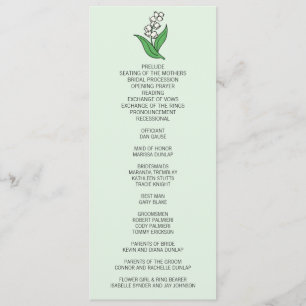 Minimalist Lily of the Valley Wedding Program