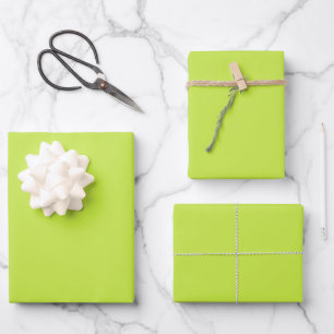 Minimalist lime green plain solid modern gift wrapping paper sheet