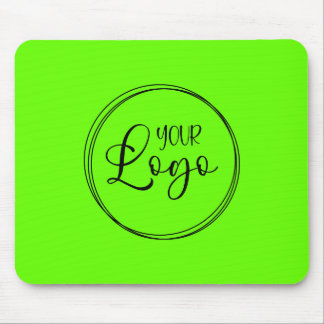 Minimalist Lime Green Solid Colour Logo Mouse Pad