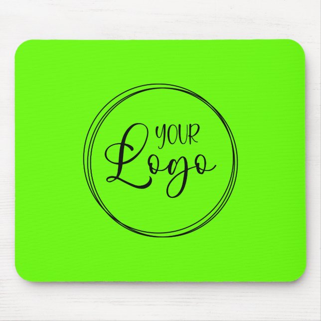 Minimalist Lime Green Solid Colour Logo Mouse Pad (Front)