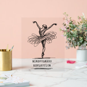 Minimalist Line Art Ballerina Dance Design Acrylic Sign