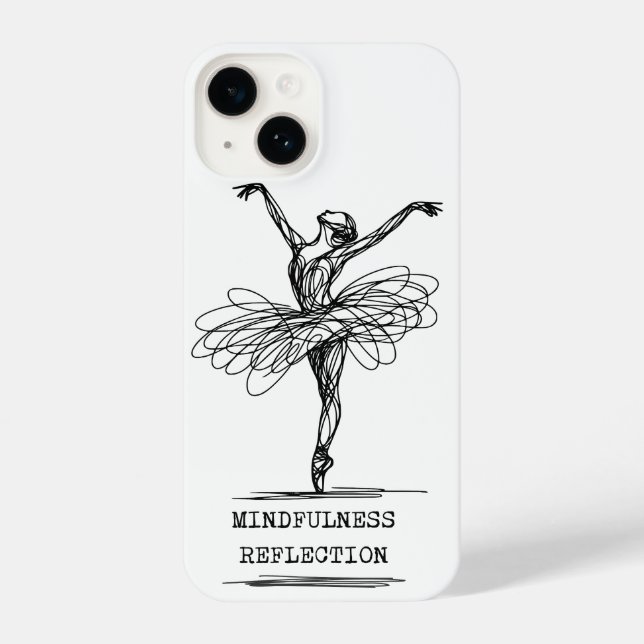 Minimalist Line Art Ballerina Dance Design iPhone Case (Back)